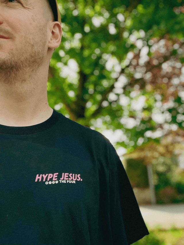 'HYPE JESUS' GLORYWAVES X THE FOUR TEE UNISEX BLACK -