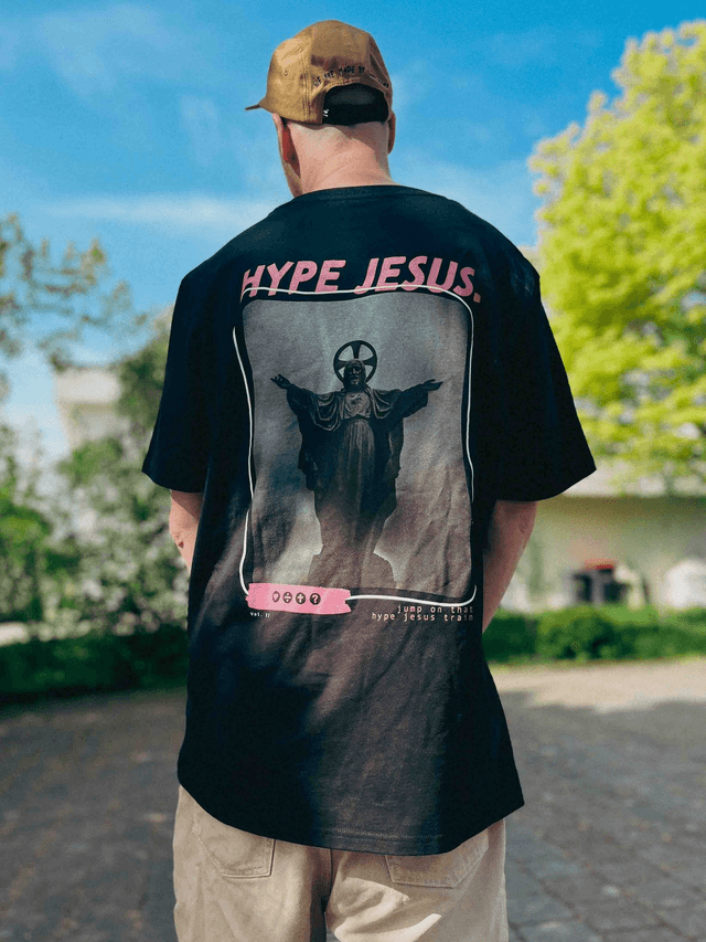 'HYPE JESUS' GLORYWAVES X THE FOUR TEE UNISEX BLACK -